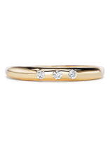 Load image into Gallery viewer, Three Diamond Barnes Ring, Yellow Gold
