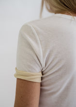 Load image into Gallery viewer, Double Tee, White/Pale Yellow
