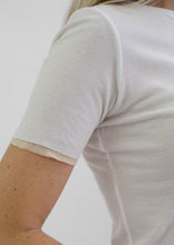 Load image into Gallery viewer, Double Tee, White/Pale Yellow
