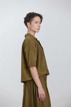 Load image into Gallery viewer, Cropped Shirt, Dark Olive
