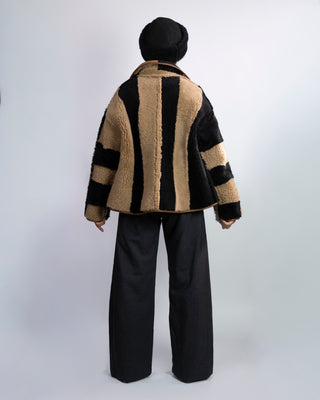 Avis Jacket, Reversible Stripe, Suede Back Curly Hair