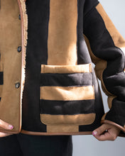 Load image into Gallery viewer, Avis Jacket, Reversible Stripe, Suede Back Curly Hair
