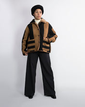 Load image into Gallery viewer, Avis Jacket, Reversible Stripe, Suede Back Curly Hair
