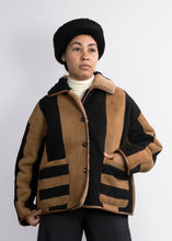Load image into Gallery viewer, Avis Jacket, Reversible Stripe, Suede Back Curly Hair
