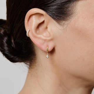 Charmed Micro Gabby Hoops, Nano Nesting Marquis Diamond