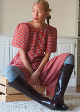 Load image into Gallery viewer, Chloe Dress, Orange Plaid
