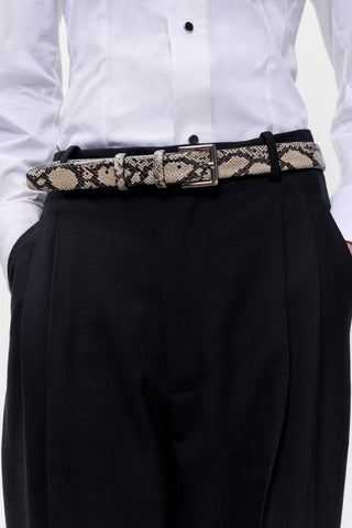 Classic Snake Belt, Cream