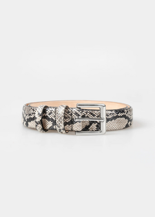 Classic Snake Belt, Cream