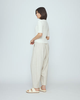 Ribbed Short Sleeves, Off-White