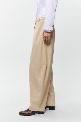Corduroy Curved Pants, Angora