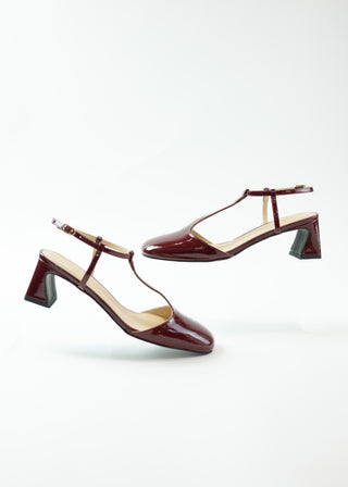 Jayne Onix Leather Pumps, Burgundy
