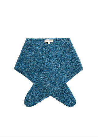 Daisy Speckled Wool Alpaca Baguette Scarf, Peacock