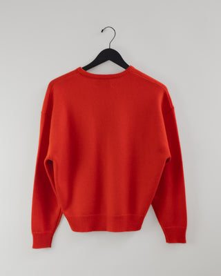 Artemis Cashmere Sweater, Red Orange