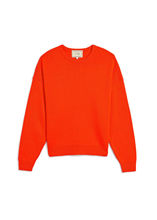 Artemis Cashmere Sweater, Red Orange