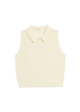 Load image into Gallery viewer, Cindy Crochet Polo Top, Off White
