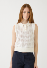 Load image into Gallery viewer, Cindy Crochet Polo Top, Off White
