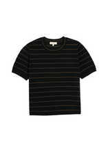 Load image into Gallery viewer, Luca Stripe Superfine Top, Black/Cocoa
