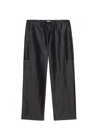 The Taffeta Drawstring Cargo Pant, Jet