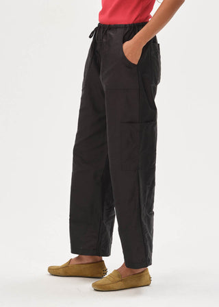 The Taffeta Drawstring Cargo Pant, Jet