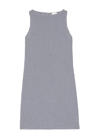 The Cotton Gingham Boatneck Dress, Jet