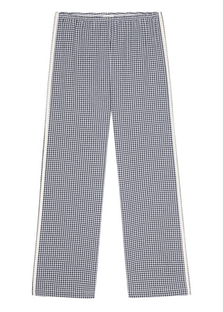 The Cotton Gingham Stripe Crop Pant, Jet