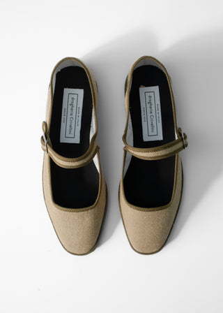 Square Toe Maryjane, Camel/Olive