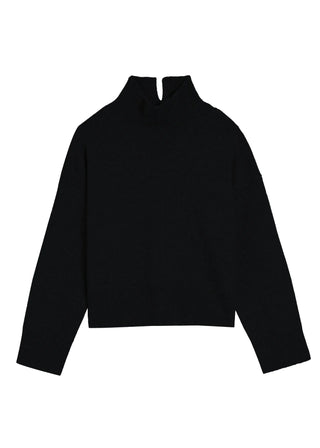 Enid Wool Cashmere Turtleneck Sweater, Black