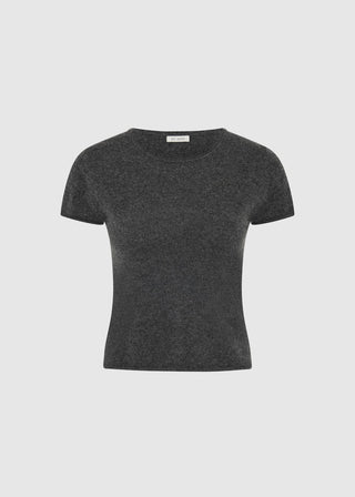 Fine Merino Wool Baby Tee, Charcoal Melange