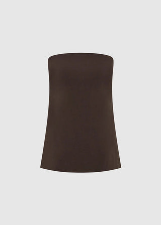 Strapless Rouleau Tie Top, Bark