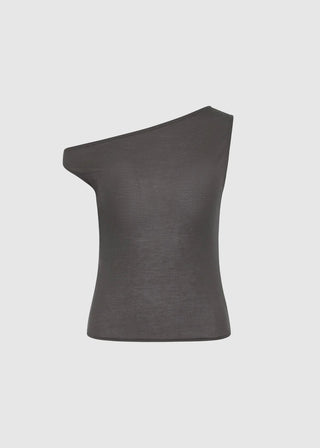 Fine Jersey Asymm Top, Soot