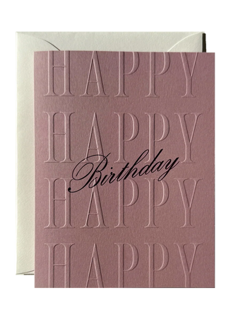 Happy Birthday Card, No. 47, Lilac