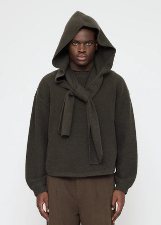 Hooded Scarf, Olive Brown
