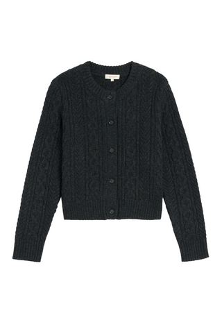 Hope Merino Wool Cardigan, Charcoal