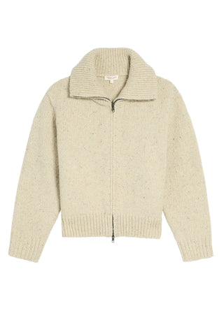 Irene Confetti Wool Alpaca Zip Cardigan, Paper Confetti