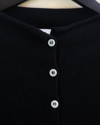 Wool Peri Shrunken Cardigan, Black