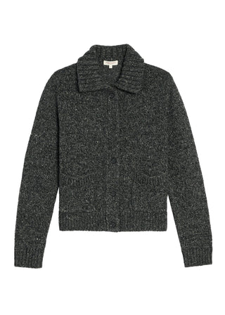 Julien Confetti Wool Alpaca Cardigan, Dark Grey Multi