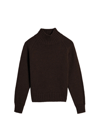 Kaitlyn Cotton Cashmere Sweater, Espresso