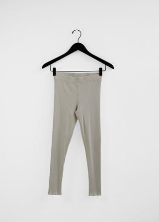 Ruffle Rib Leggings, Greige