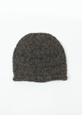 Handknit Paint Roll Hat, Black Paint