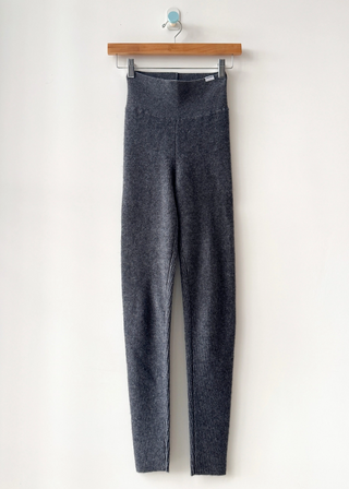 Cashmere Ribbed Leggings, Charcoal