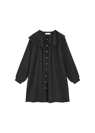 Lilou Dress, Black / White Dot