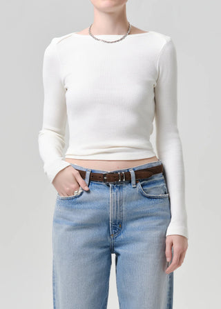 Long Sleeve Baby Waffle Tee, Pashmina