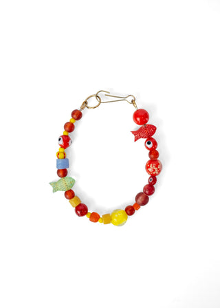 Bracelet #1, Glass and Red Coral
