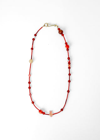 Necklace #9, Red, Amber and Coral