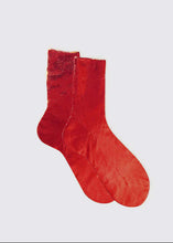 Load image into Gallery viewer, One Ribbed Laminated Socks, Red
