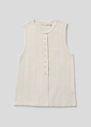 Rib Vest, Cream Mix