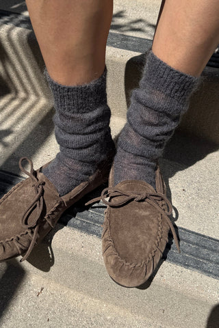 Mohair Veil Socks, Charcoal