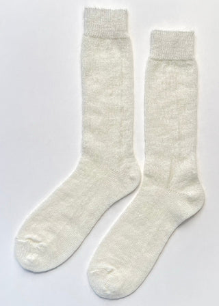 Mohair Veil Socks, Cream