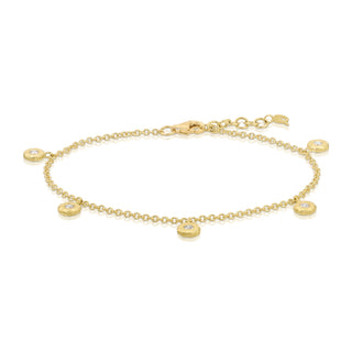 Nesting Gem Bracelet, Five Diamond