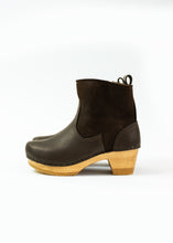Load image into Gallery viewer, 5" Pull on Shearling Clog Boot on Mid Heel, Umber

